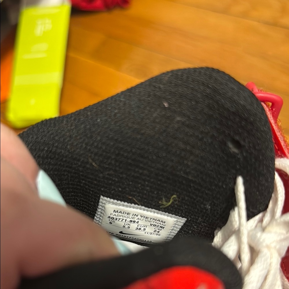 Red and White High-Top Sneakers - Picture 4 of 4